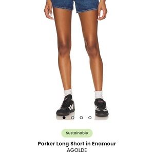 Agolde Parker Long Jean Shorts in Enamour